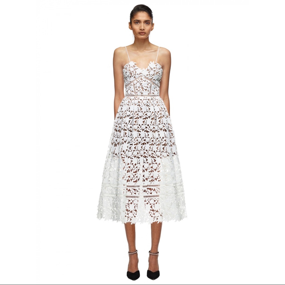 Self-Portrait Azaelea Dress (White, US 6 / UK 10)